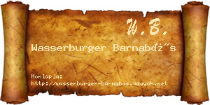 Wasserburger Barnabás névjegykártya