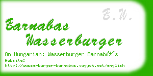 barnabas wasserburger business card